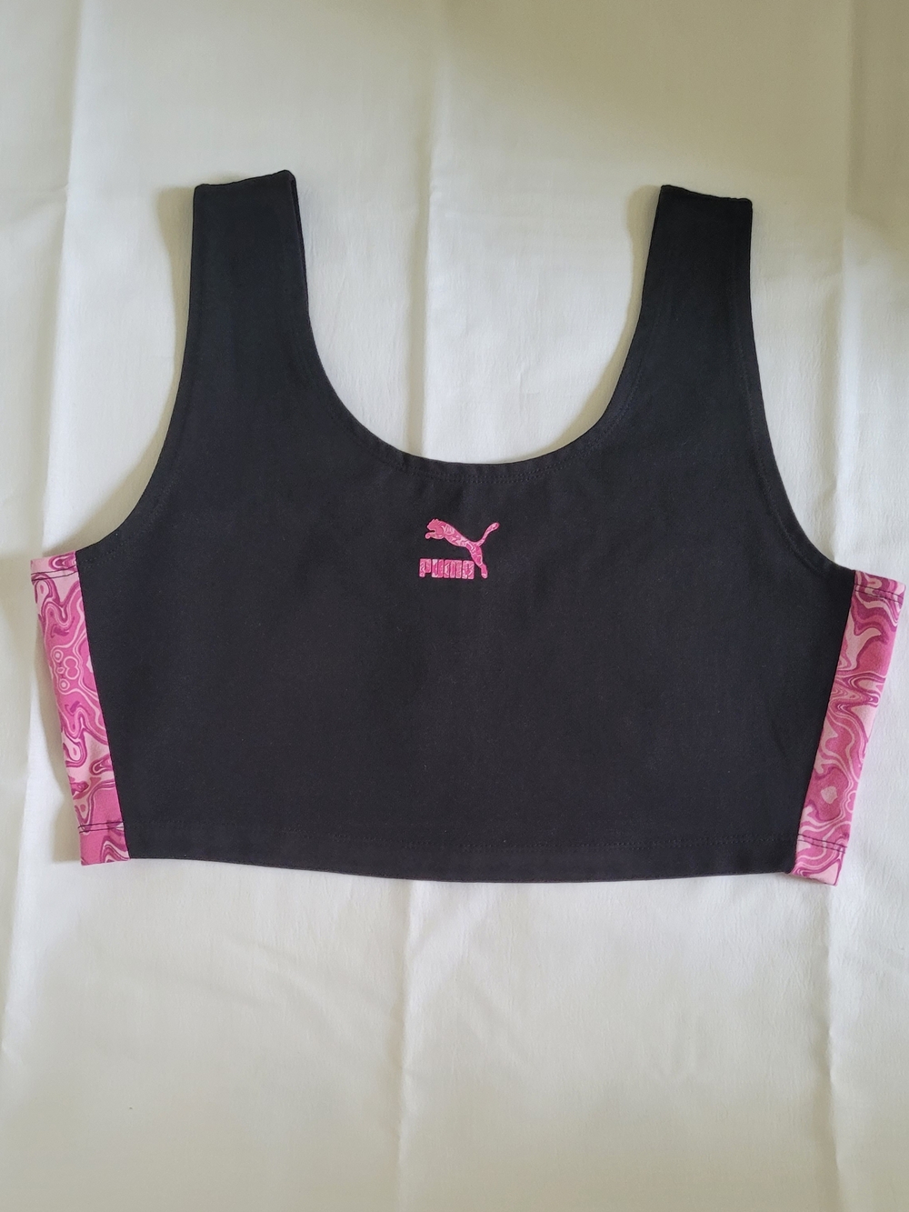Puma Women’s Black & Pink Sports Crop Top Size M